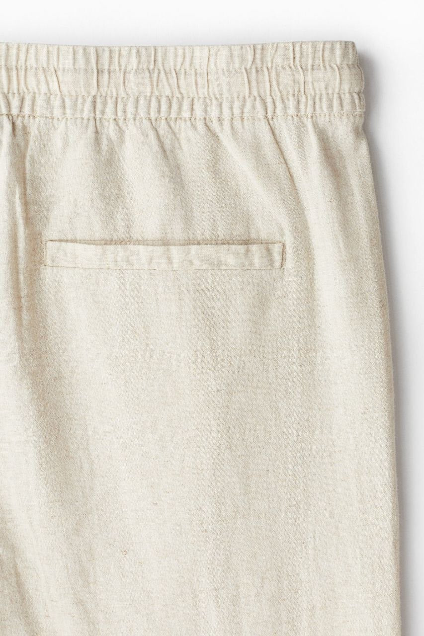 H&M | Cream Regular Fit Linen-blend Pants