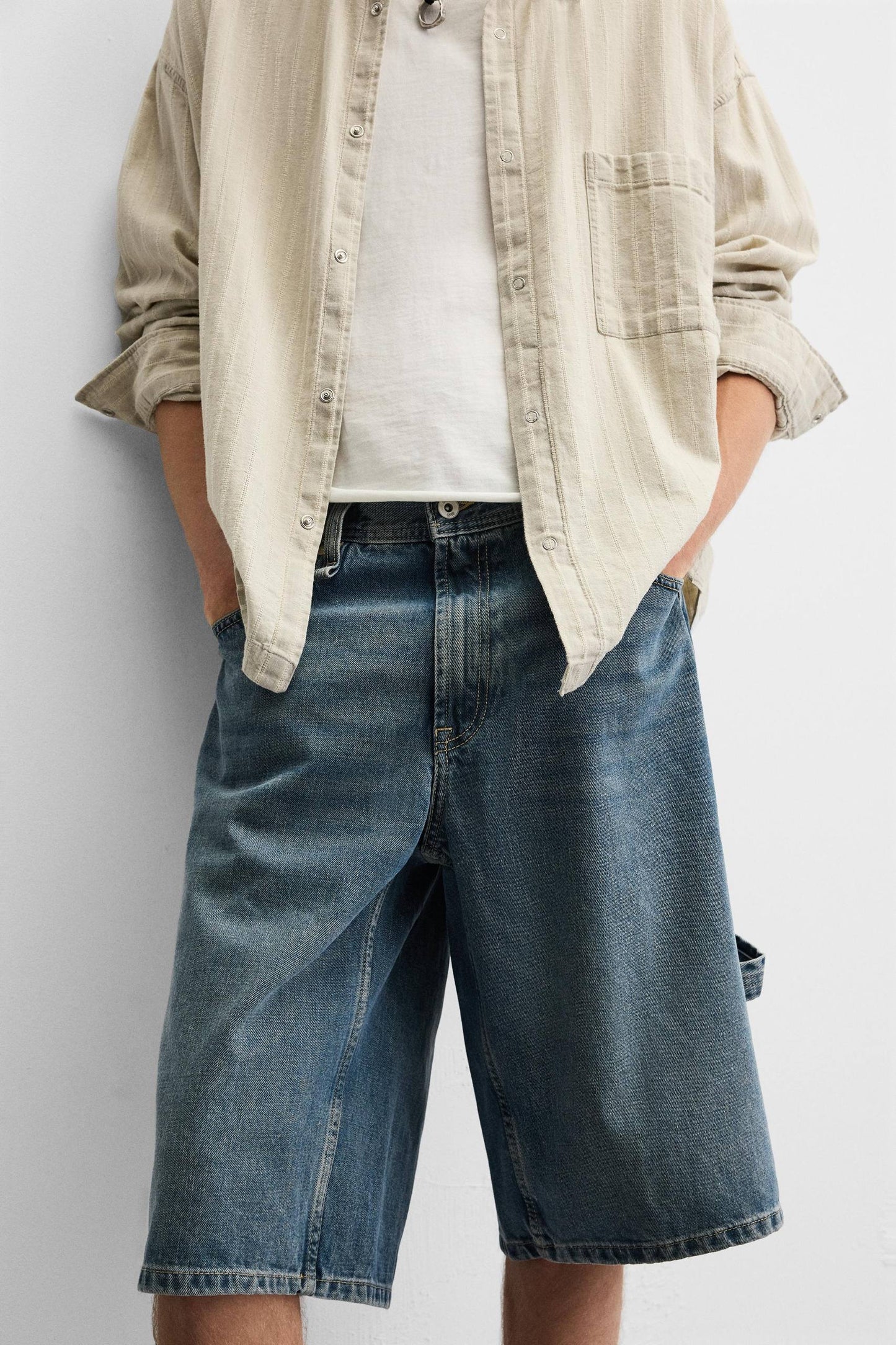 ZARA CARPENTER DENIM SHORT - BAGGY FIT