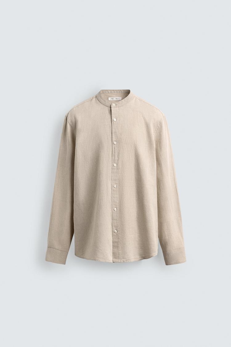 Zara mandarin collar linen shirt