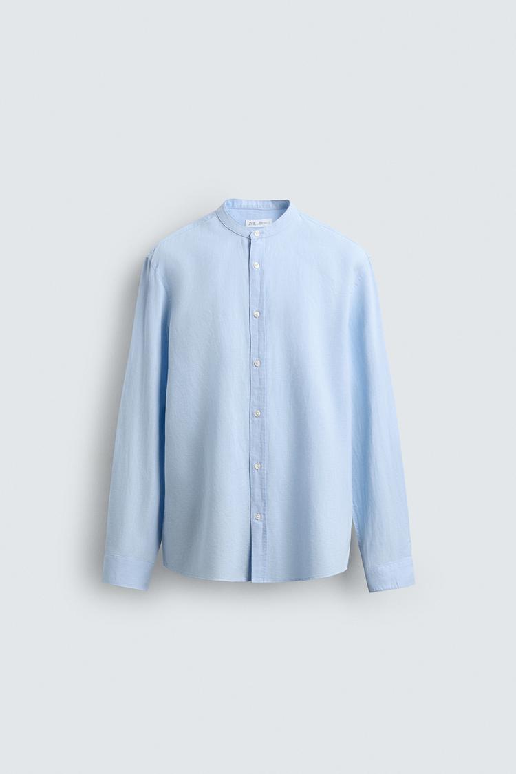 Zara mandarin collar linen shirt