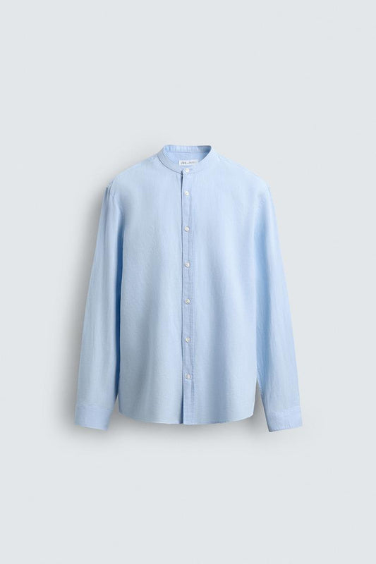 Zara mandarin collar linen shirt