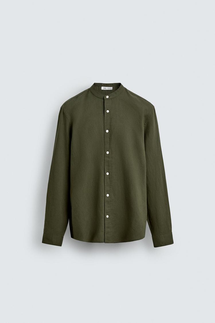 Zara mandarin collar linen shirt