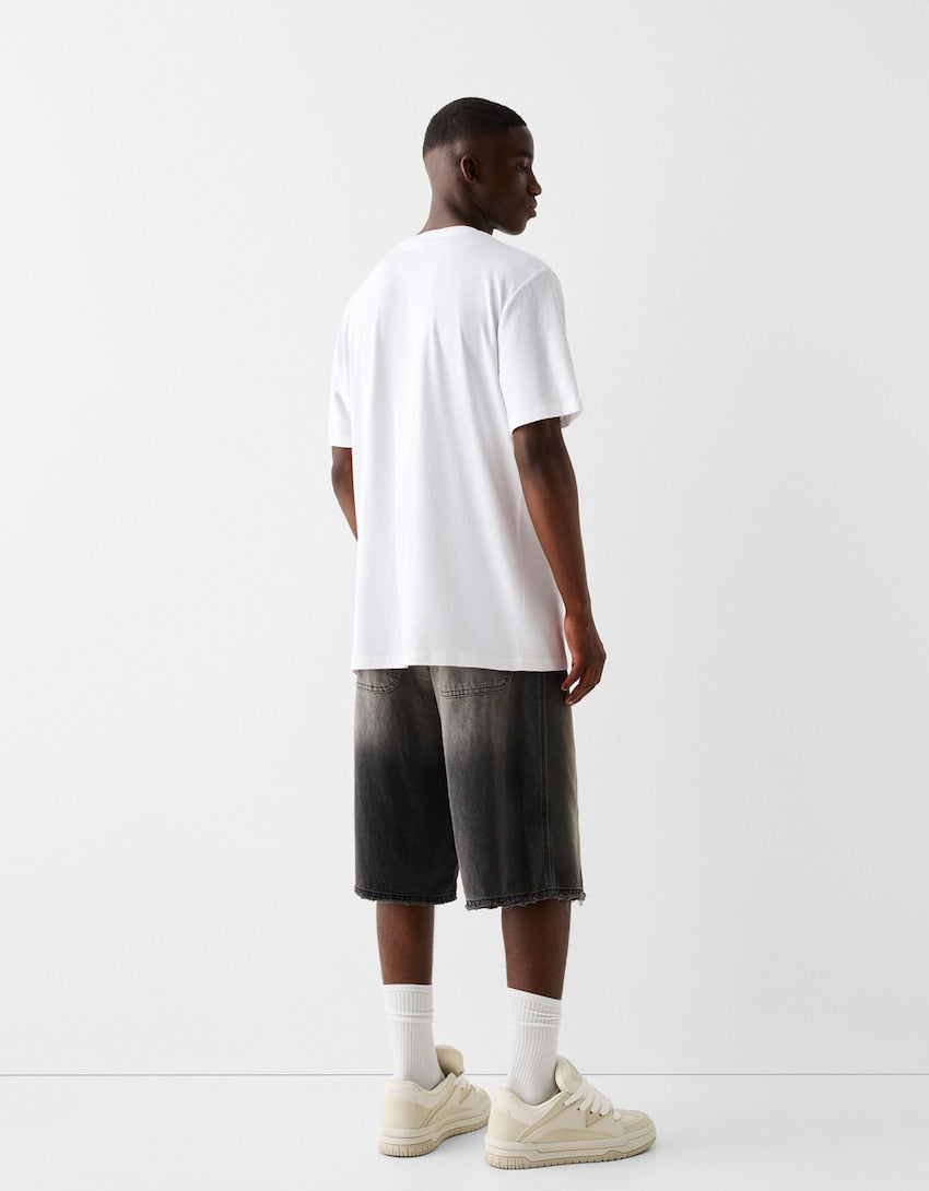 Bershka gothic front printed t-shirt
