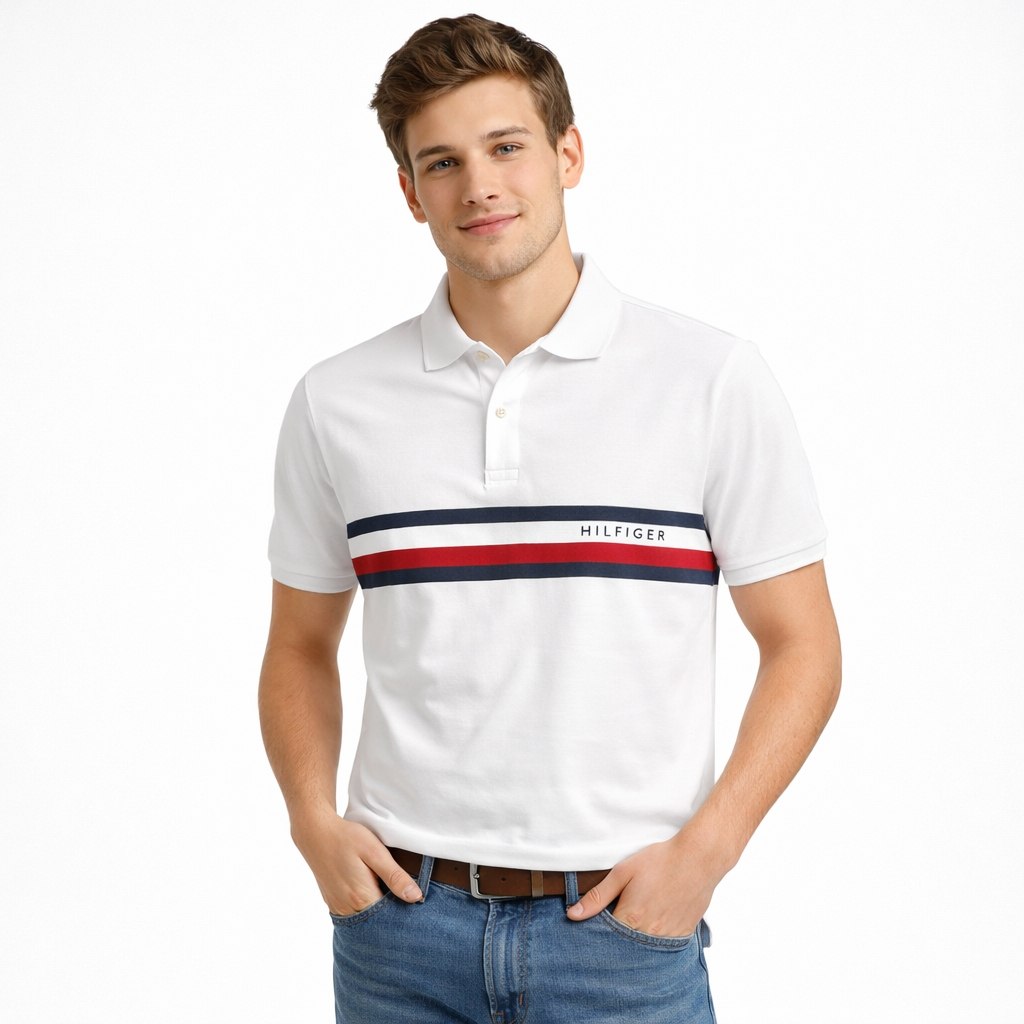TOMMY HILFIGER printed polo Tee