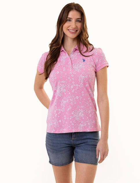 US Polo Daisy print polo shirt