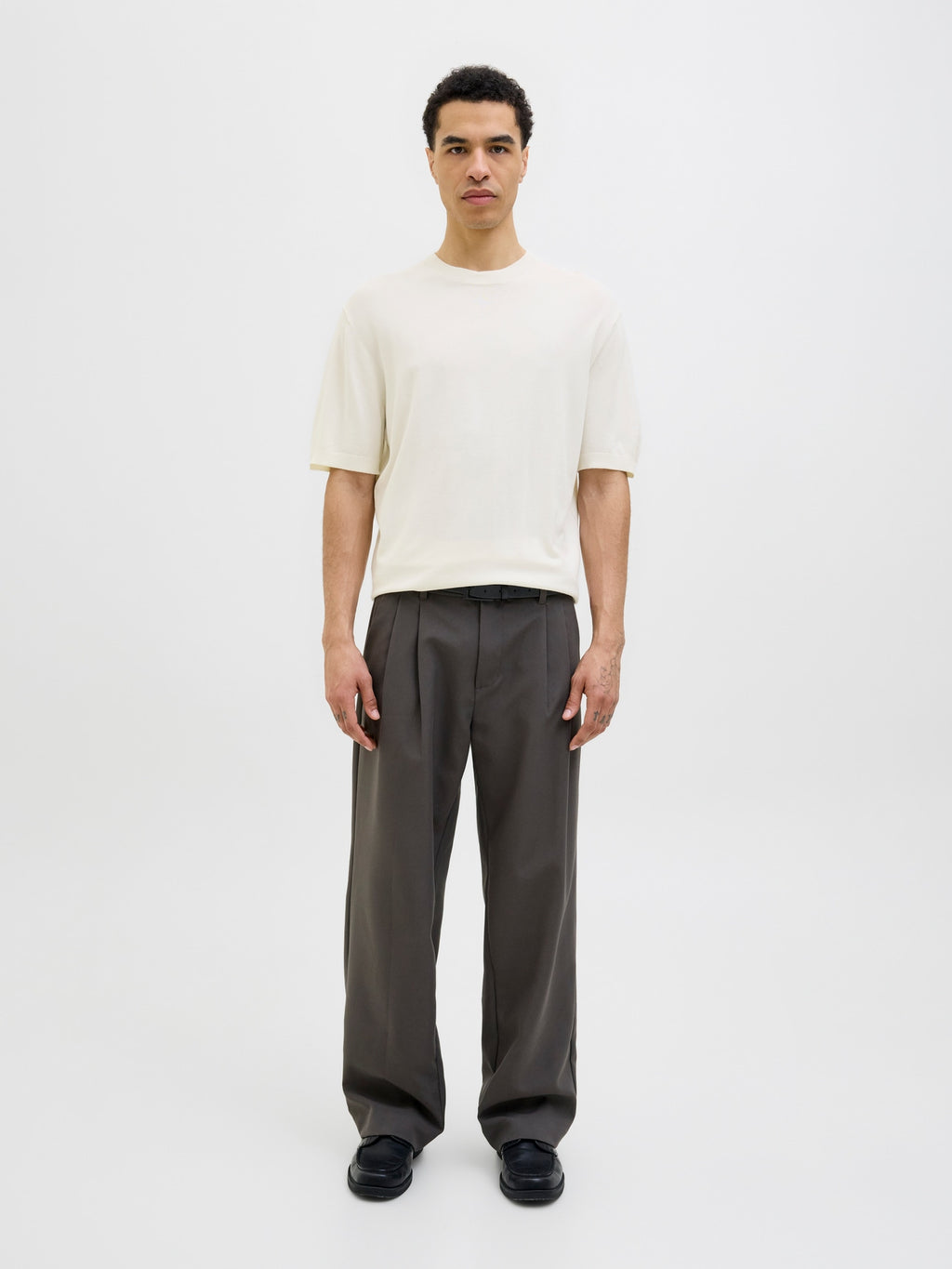 Jack&Jones-PLAIN KNITTED T-SHIRT