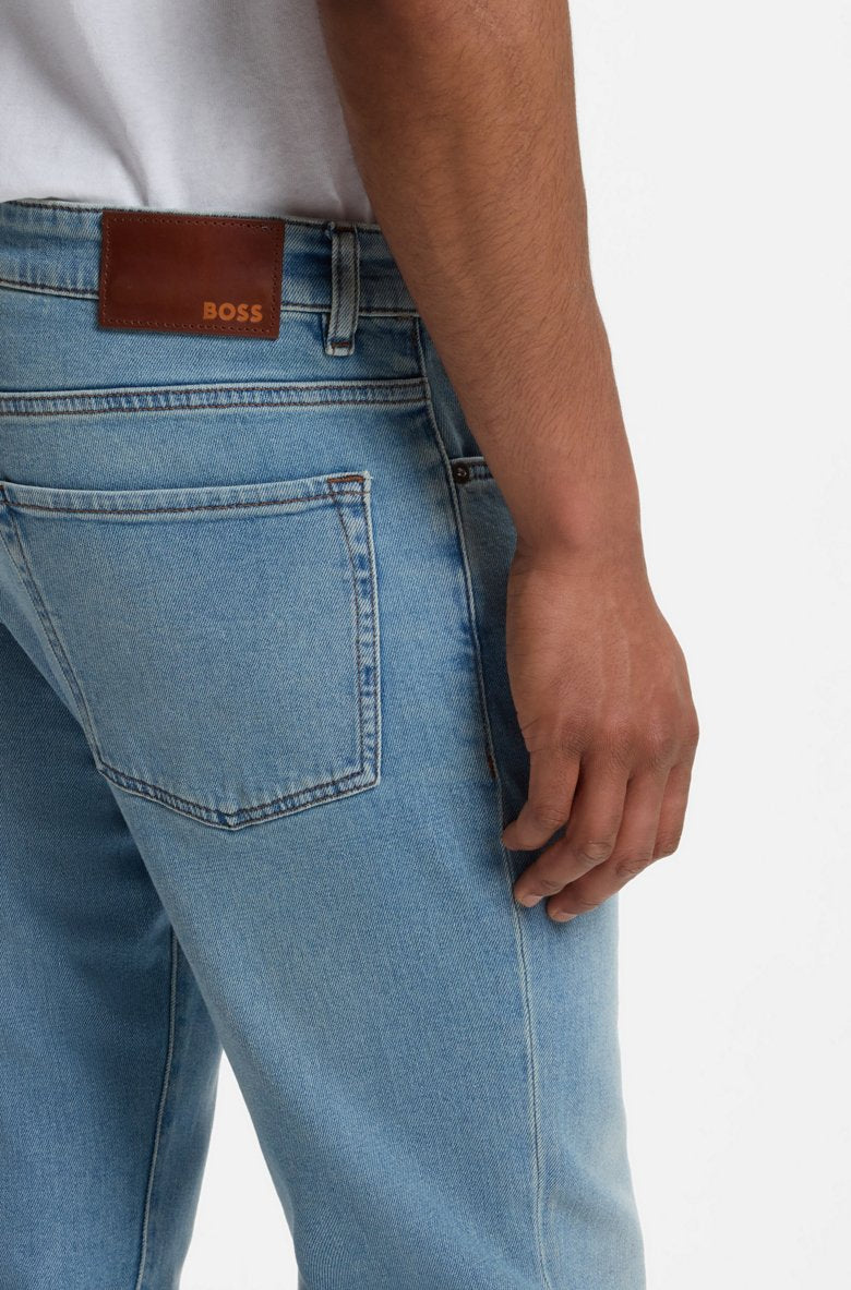 HUGO BOSS REGULAR-FIT JEANS IN BLUE COMFORT-STRETCH DENIM