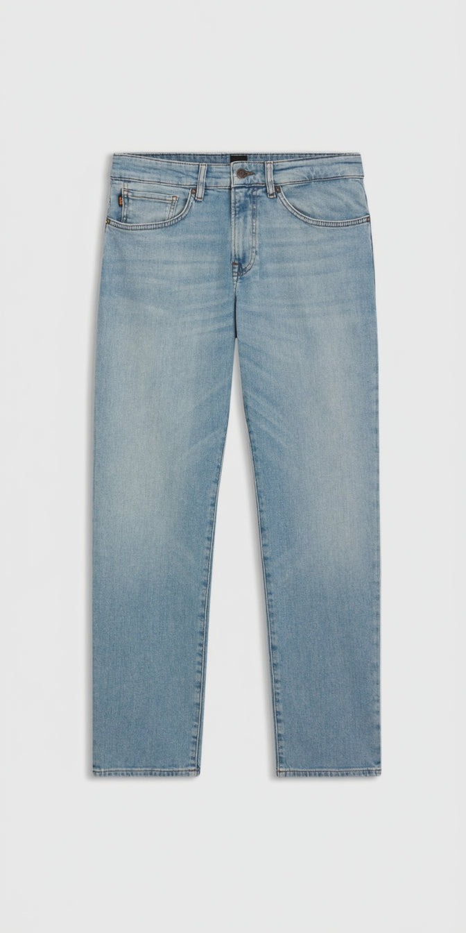 HUGO BOSS REGULAR-FIT JEANS IN BLUE COMFORT-STRETCH DENIM