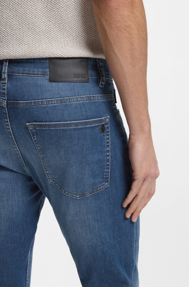 HUGO BOSS SLIM-FIT JEANS IN BLUE SOFT-MOTION DENIM