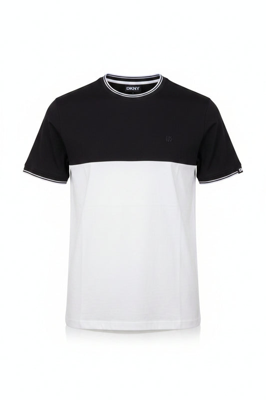 DKNY Jupiter colorblock t-shirt in black and white