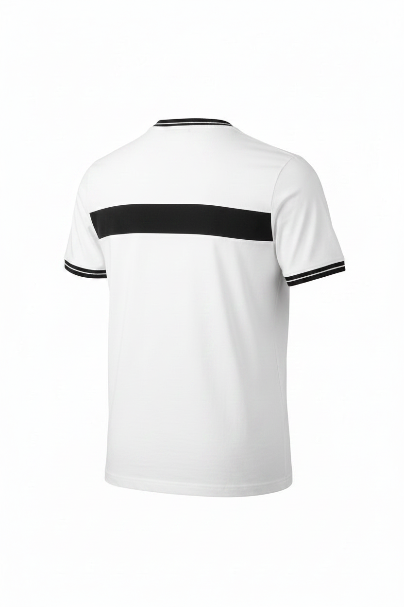DKNY t-shirt for men with a black chest stripe and crew neck