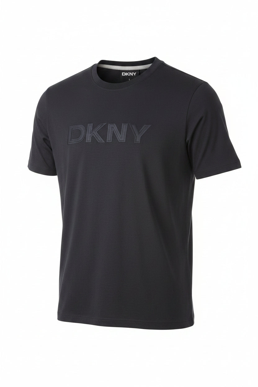 DKNY Logo Crewneck T-Shirt with a Debossed Graphic