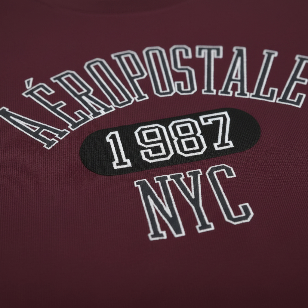 Aéropostale "NY 87" Burgundy Graphic T-Shirt