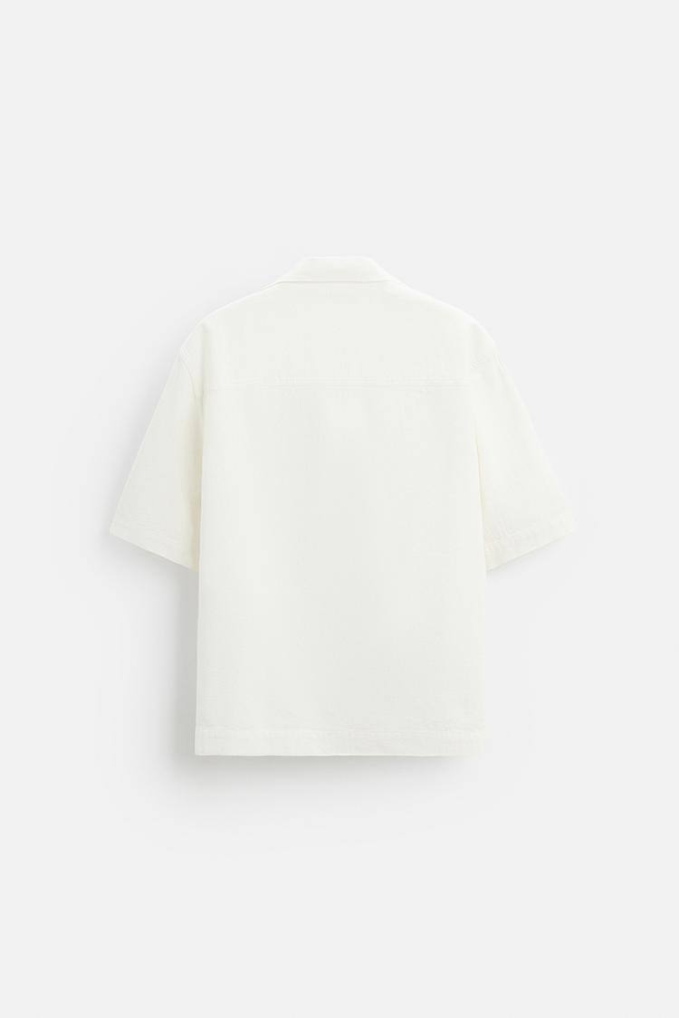 zara linen short sleeve boxyfit shirt