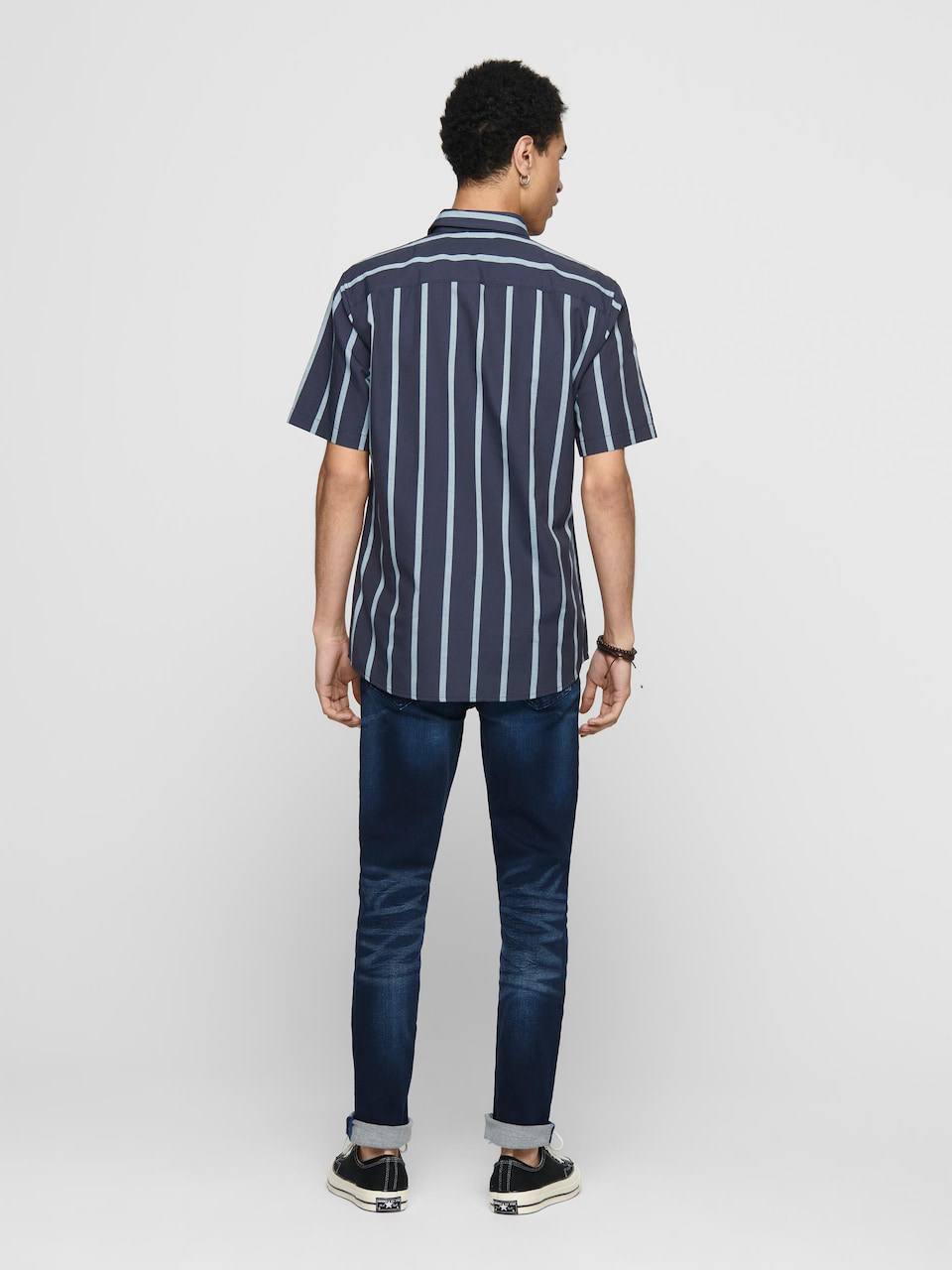 Only&Sons striped short sleeve shirt - slim fit
