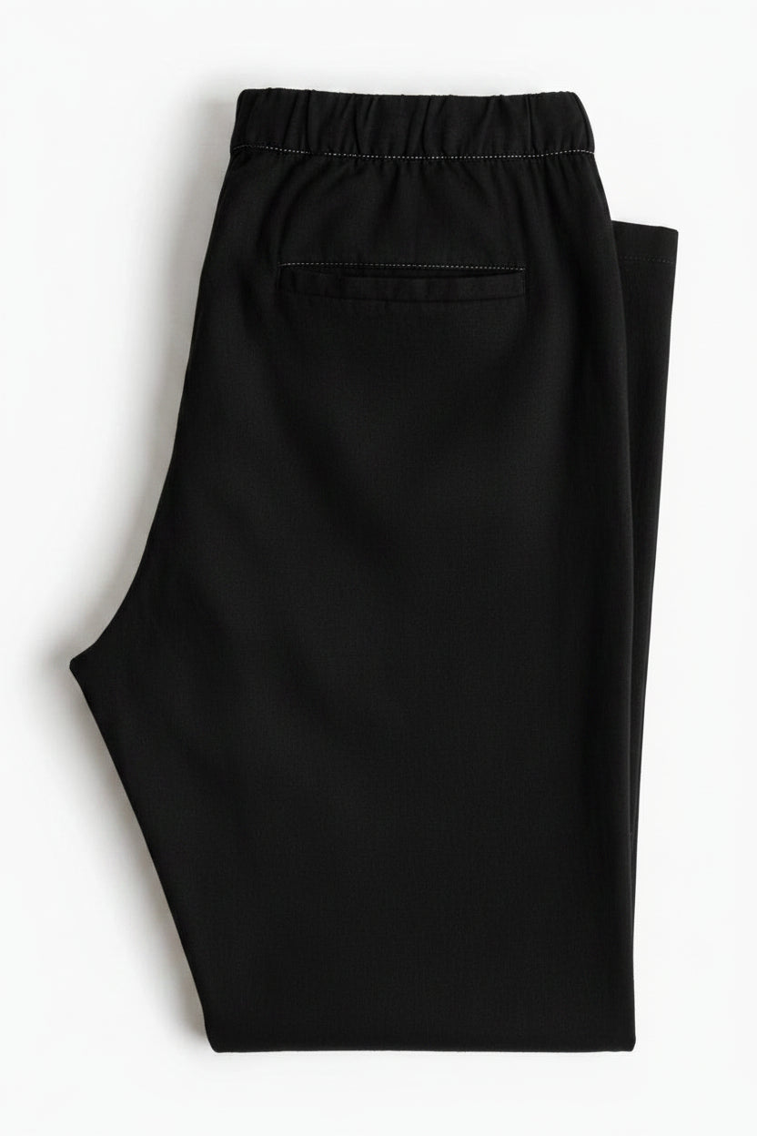 H&M | Black Regular Fit Linen-blend Pants