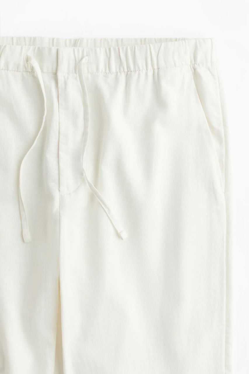 H&M | White Regular Fit Linen-blend Pants