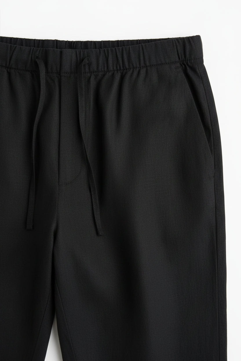 H&M | Black Regular Fit Linen-blend Pants