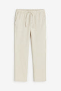 H&M | Cream Regular Fit Linen-blend Pants
