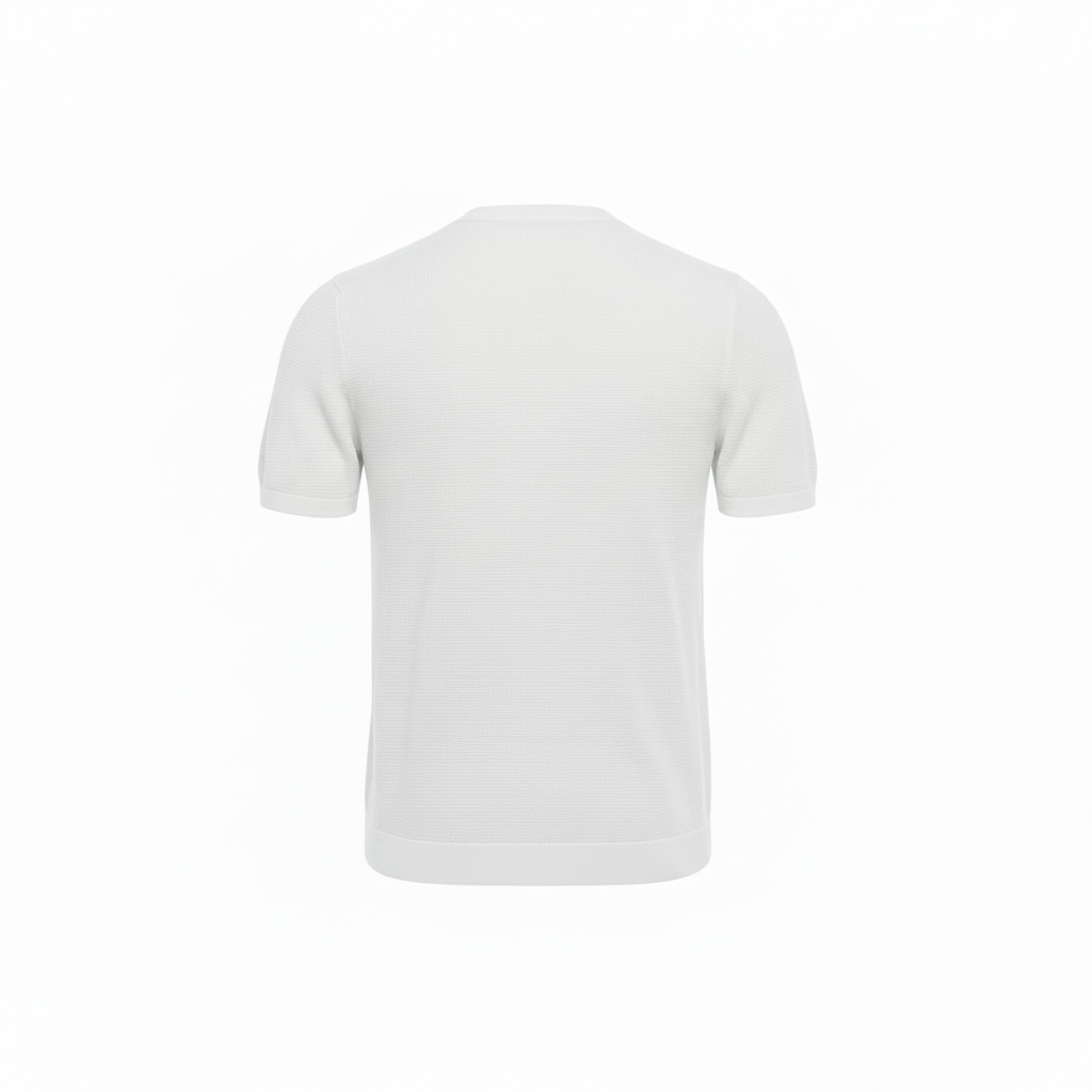 Zara White Crew Neck Tetured Knite Short Sleeve T-Shirt