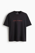 H&M Loose Fit Vintage-look printed T-shirt in black