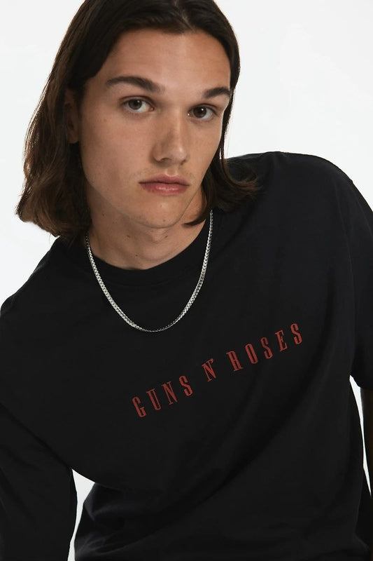 H&M Loose Fit Vintage-look printed T-shirt in black