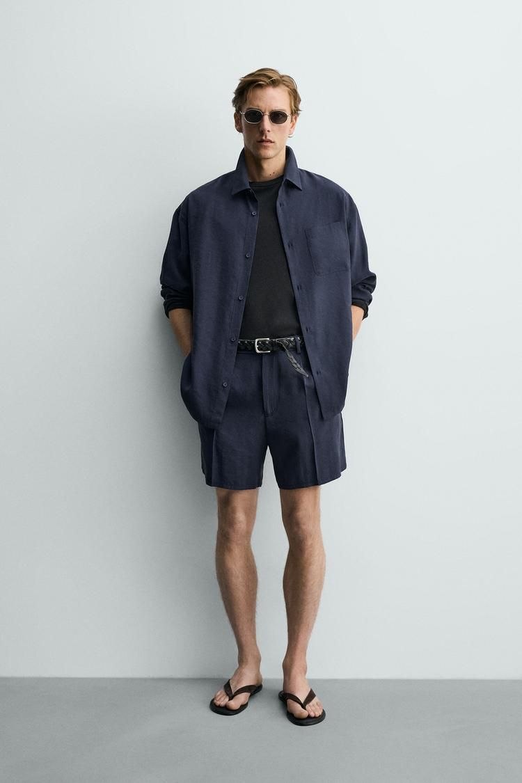 Zara oxford navy blue shirt | Relaxed fit
