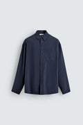 Zara oxford navy blue shirt | Relaxed fit