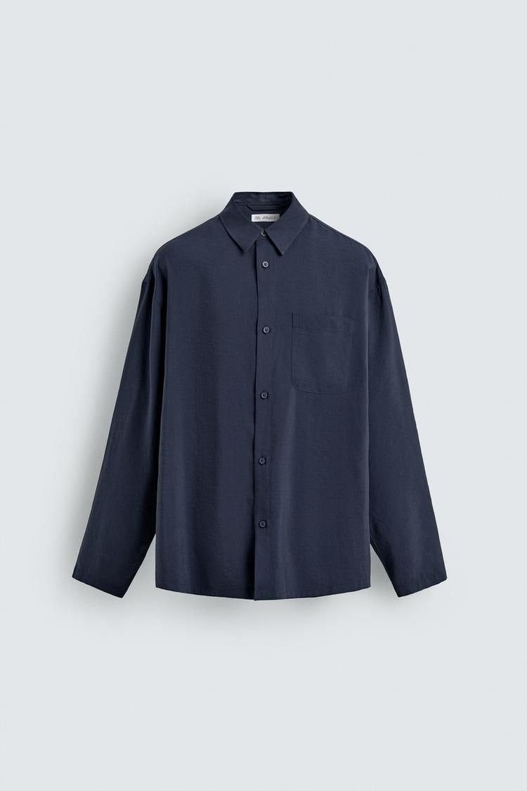 Zara oxford navy blue shirt | Relaxed fit