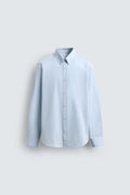 Zara Sky Blue Slim Fit Shirt