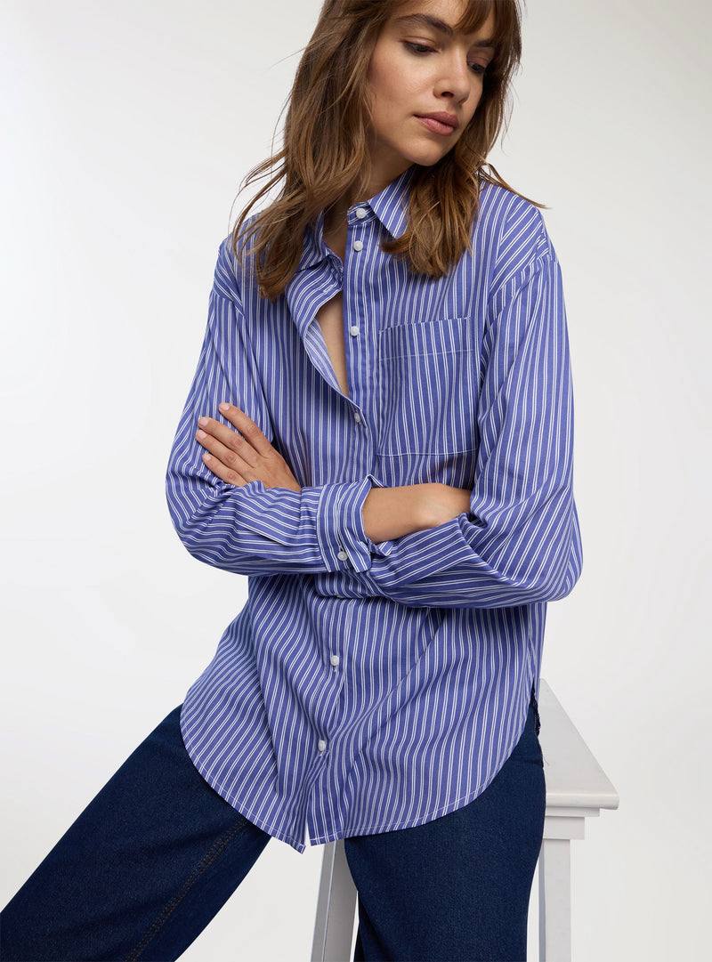 Stradivarius Basic striped fitted shirt