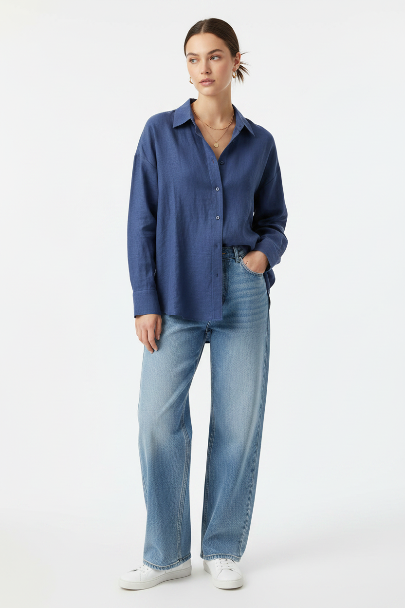 Stradivarius Linen-look flowing shirt