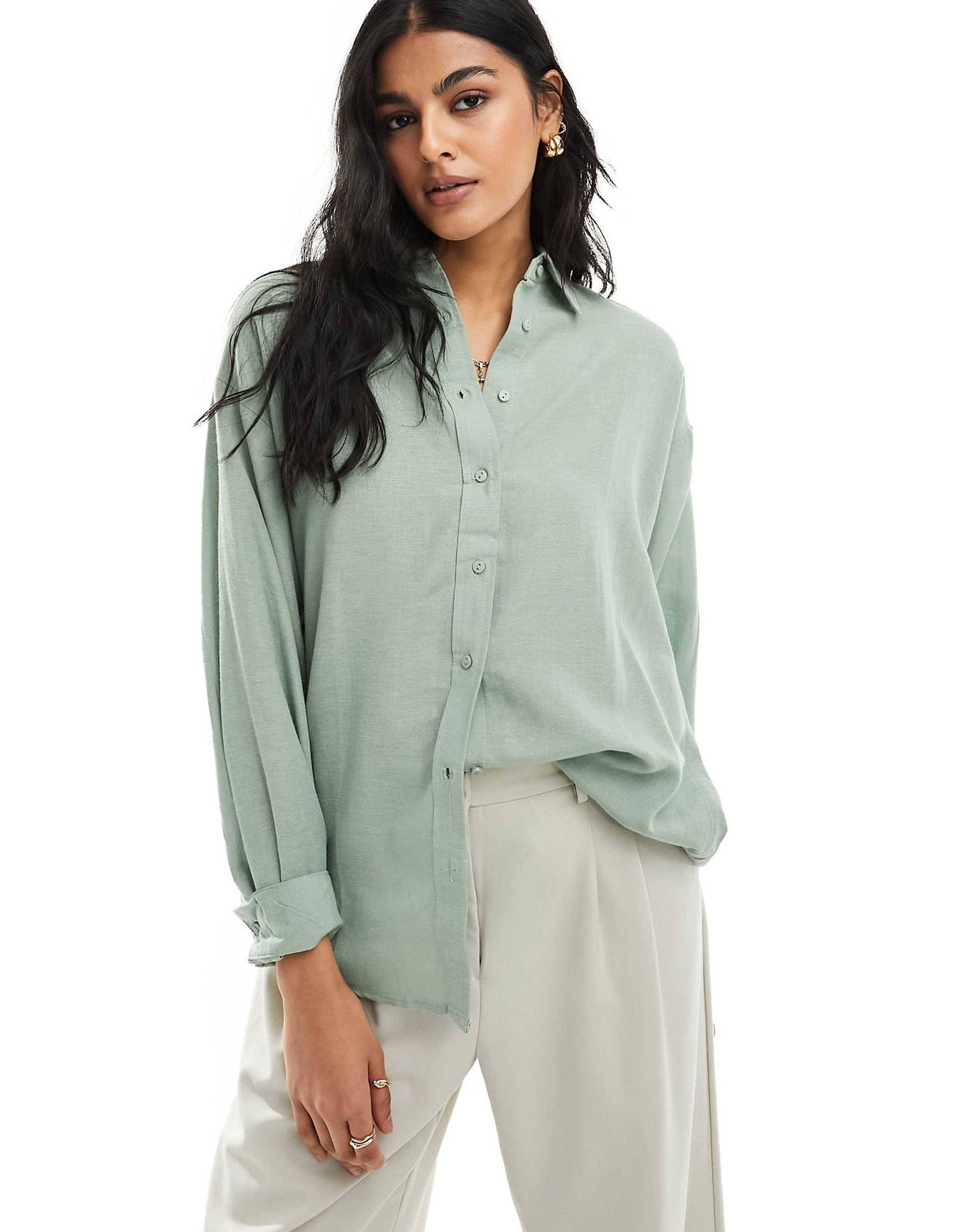 Stradivarius Linen-look flowing shirt