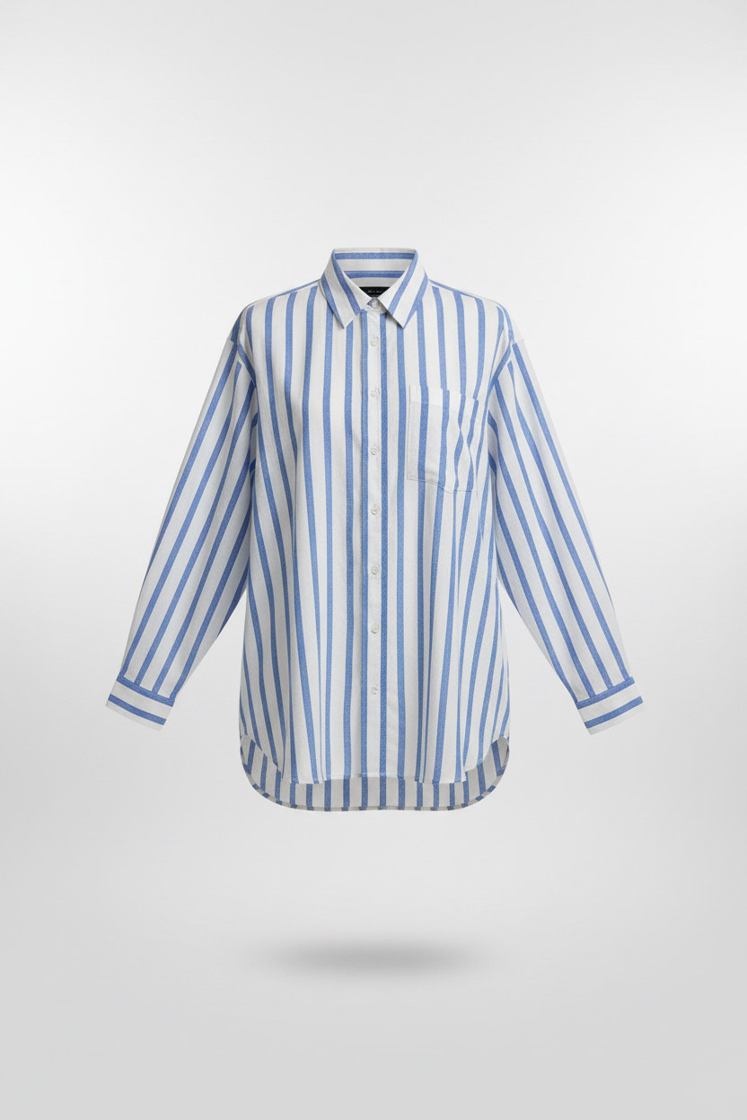 Stradivarius Linen-look flowing shirt - Striped