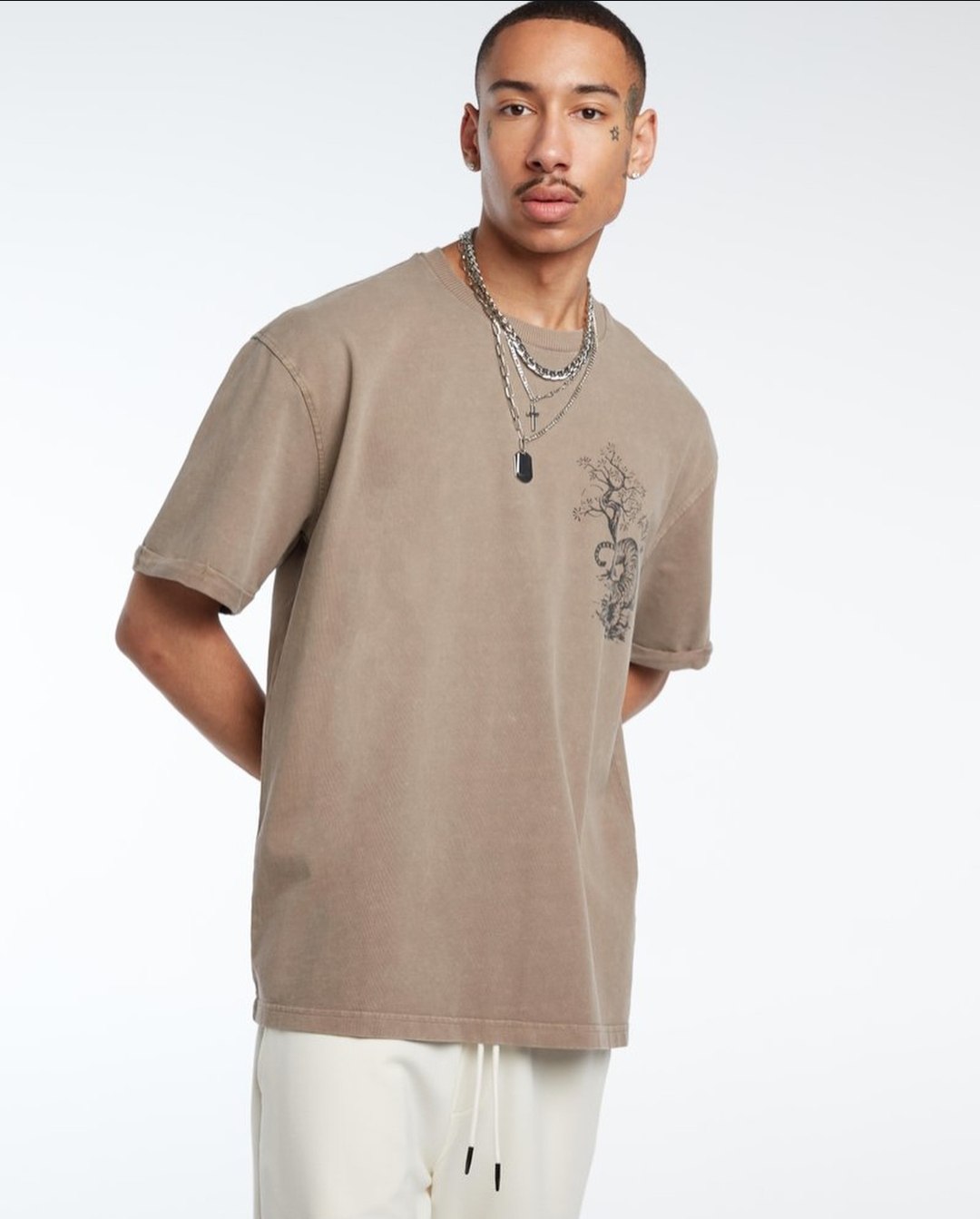 Pull&Bear oversized printed T-shirt