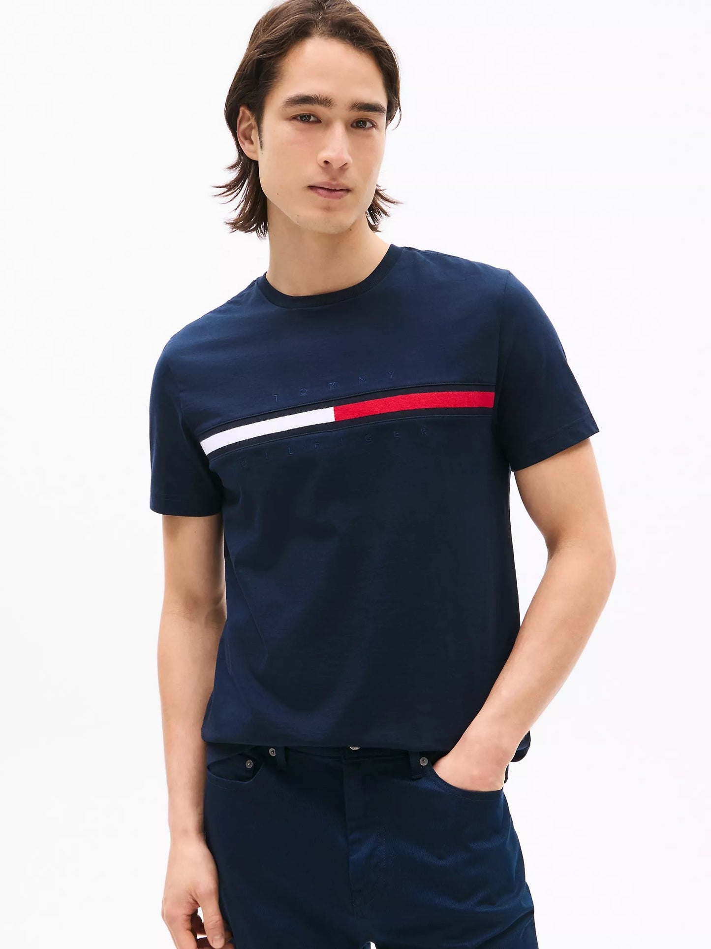 Tommy Hilfiger crewneck logo panel Tee