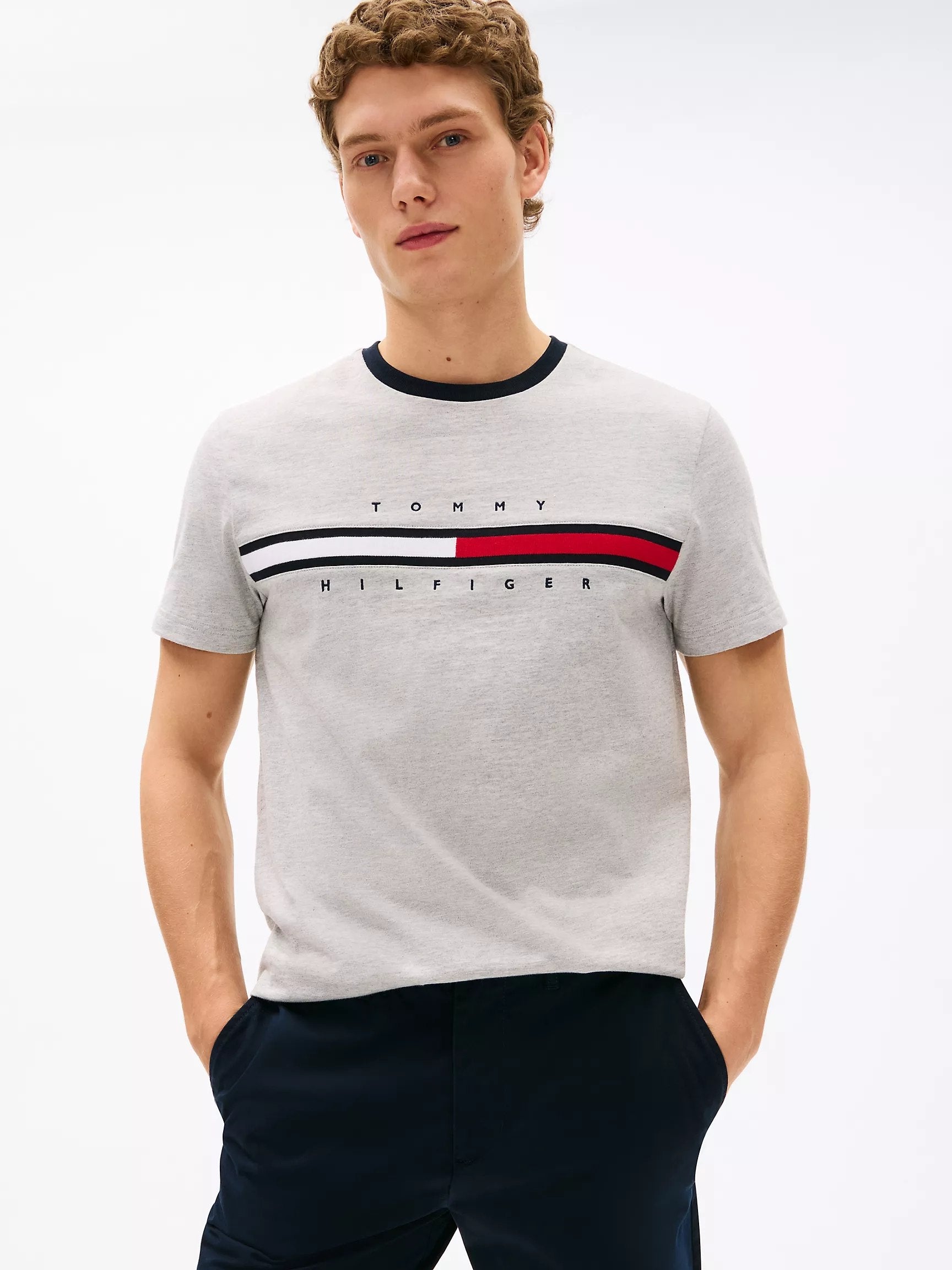 Tommy Hilfiger crewneck logo panel Tee