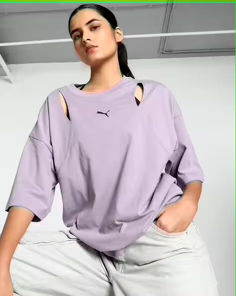 PUMA DARE TO OVERSIZED CUTOUT TEE - Basic T-shirt