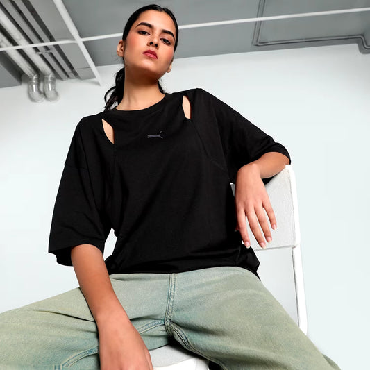 PUMA DARE TO OVERSIZED CUTOUT TEE - Basic T-shirt