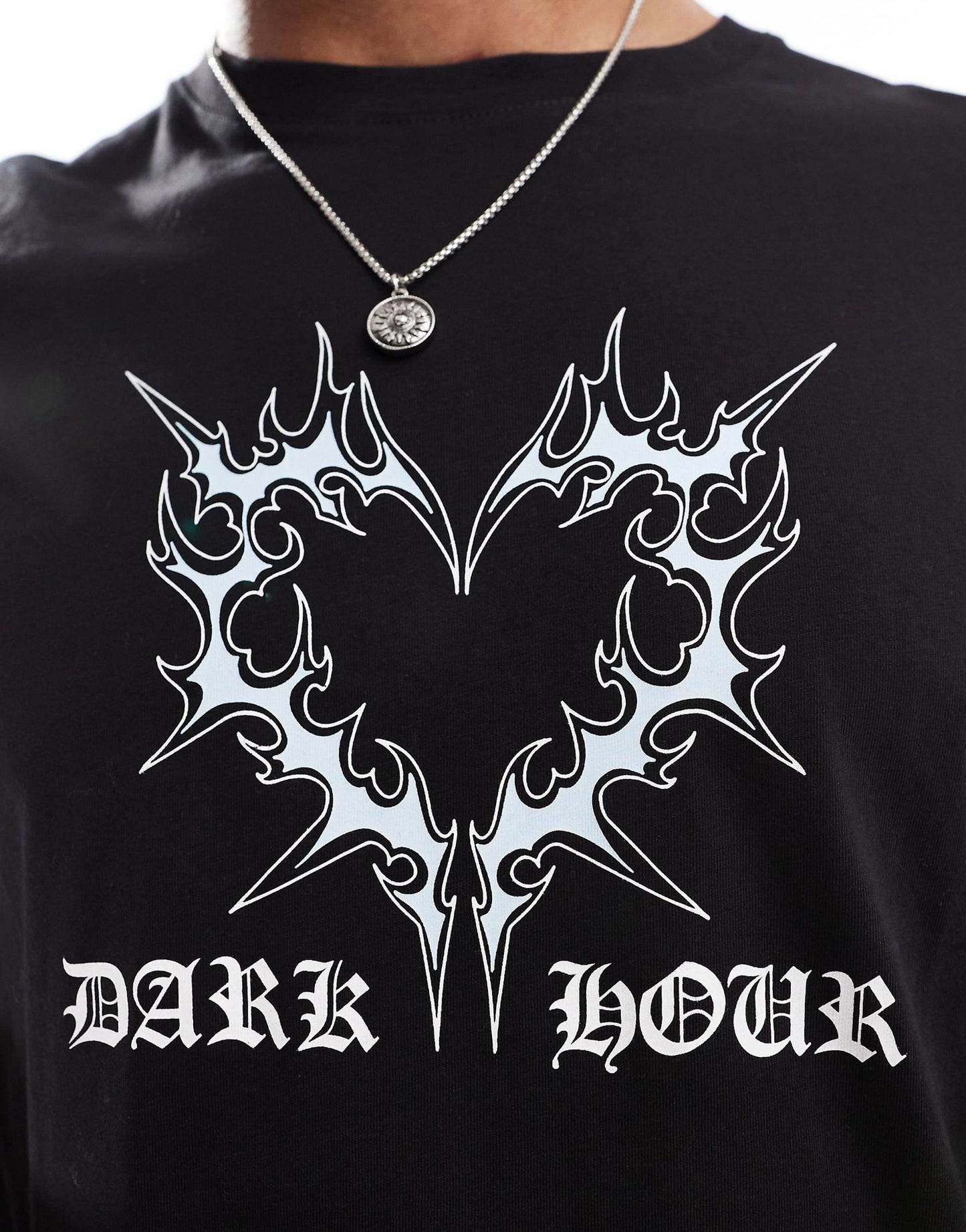 Bershka gothic front printed t-shirt