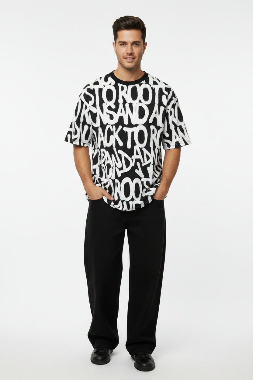 Bershka Pattern Printed Tee