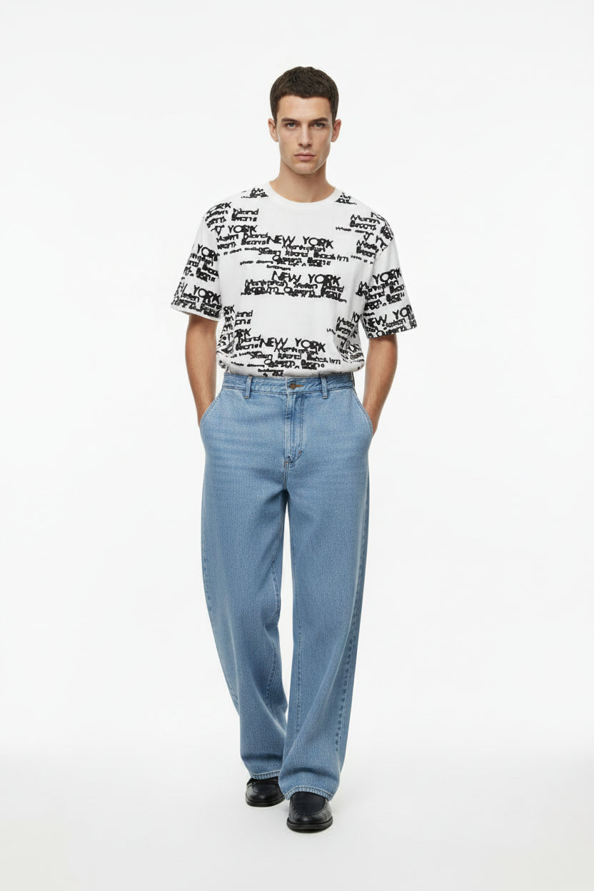 Bershka NYC Typogarphy Streetwear Tee