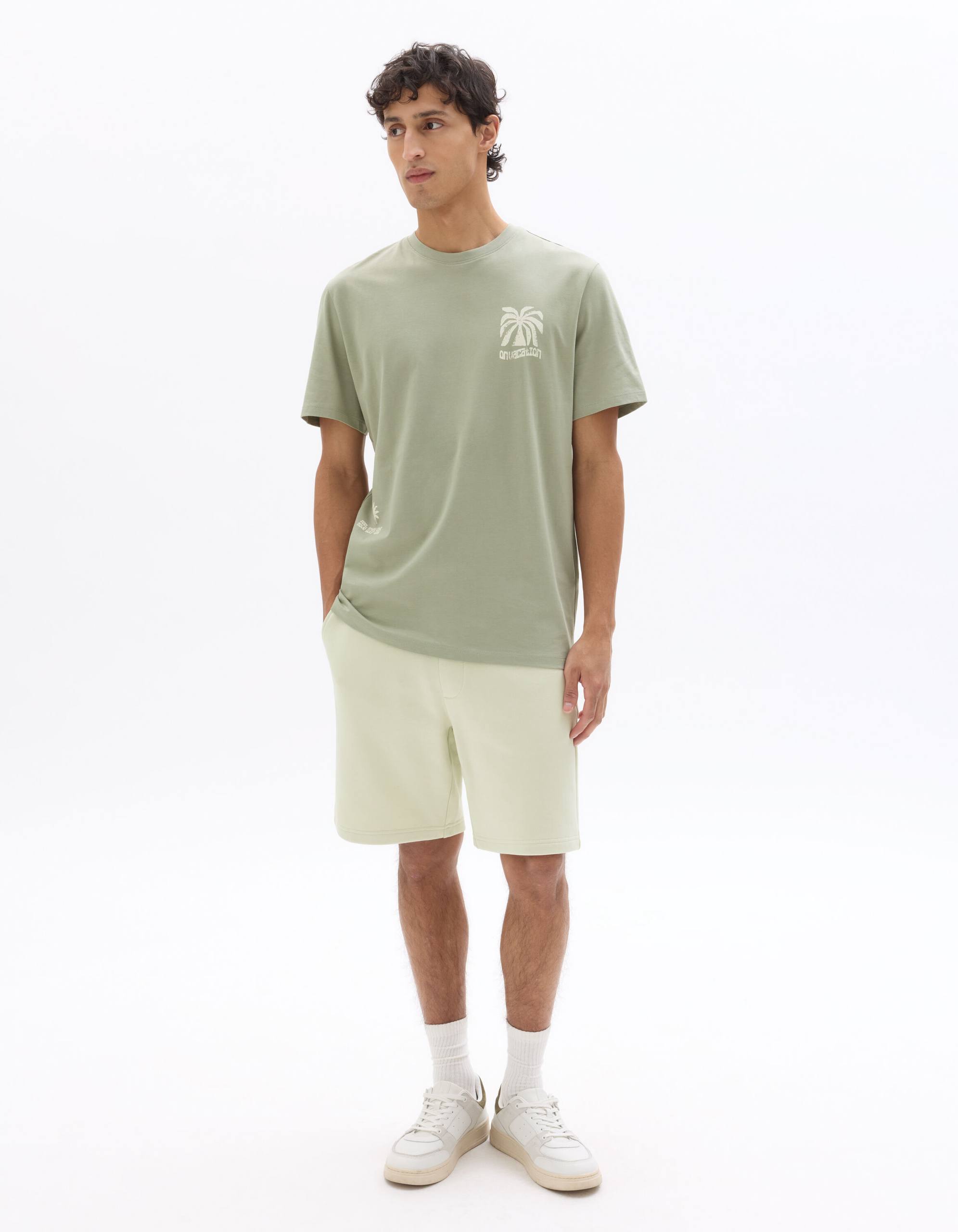 Celio cotton sweatshort light beige