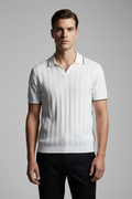 Zara knitted polo Tee - white