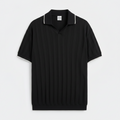 Zara knitted polo Tee - Black