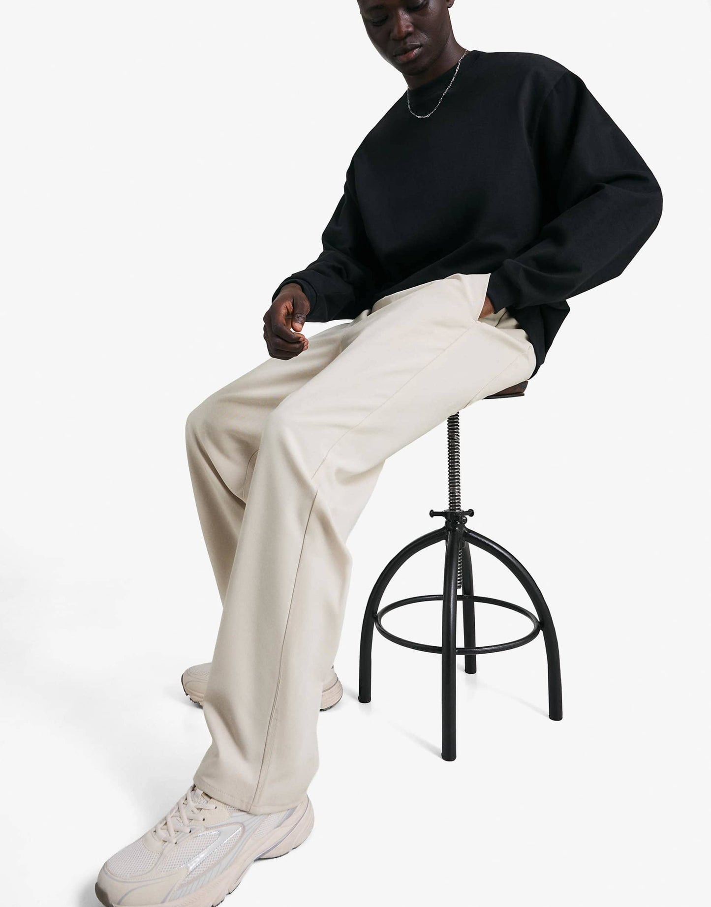 Bershka Straight-fit tailored jogging trousers