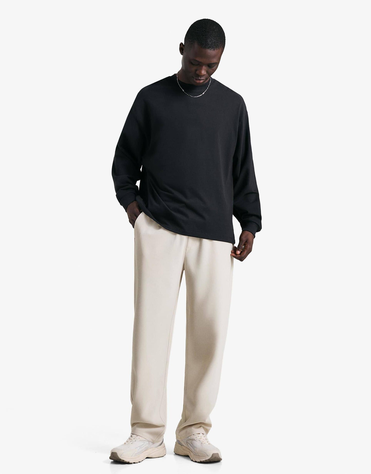Bershka Straight-fit tailored jogging trousers