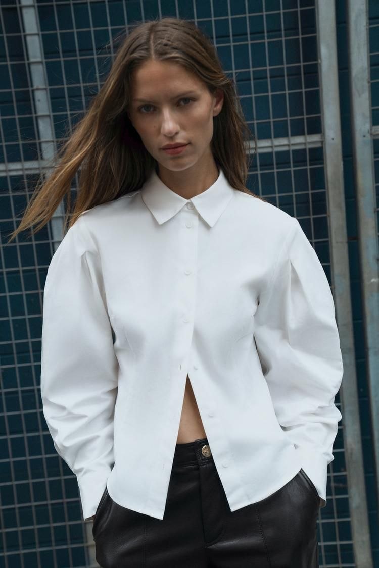 Zara Pleated Sleeve Shirt