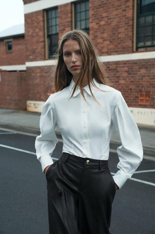 Zara Pleated Sleeve Shirt