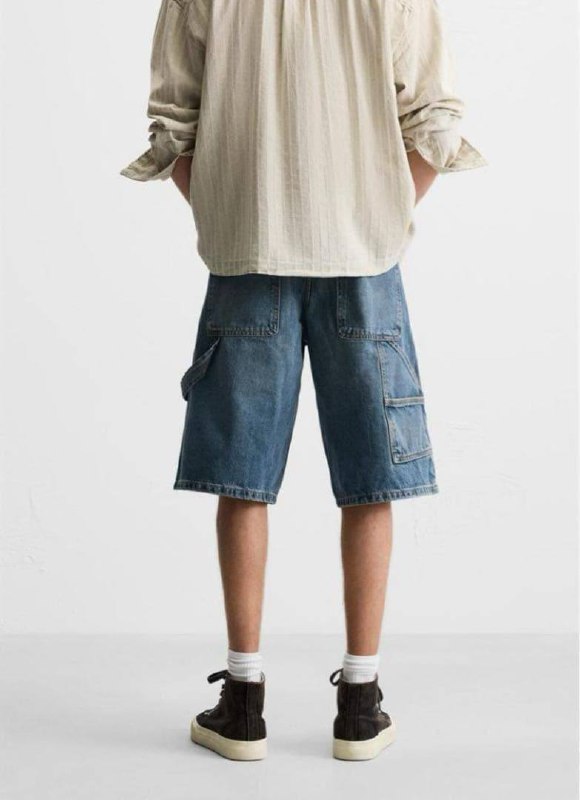 ZARA CARPENTER DENIM SHORT - BAGGY FIT